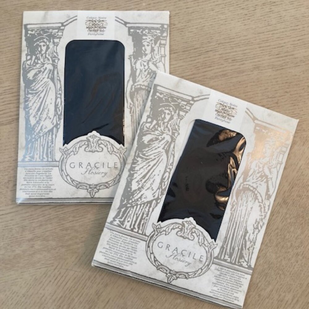 2 Pair Women's Gracile Vintage Hosiery, Tall - NEW